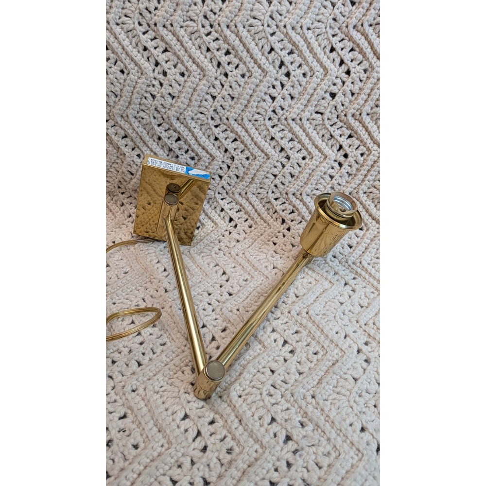 Vintage Brass Swing Arm Wall Lamp Mid Century Modern Plug In Sconce Adjustable